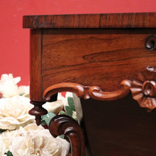 Load image into Gallery viewer, Antique English Sewing Table / Hall Table, Rosewood, Carved Flowers to the Legs. B12447
