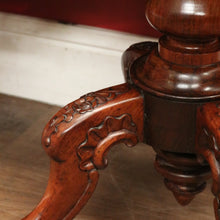 Load image into Gallery viewer, Antique English Sewing Table / Hall Table, Rosewood, Carved Flowers to the Legs. B12447
