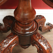 Load image into Gallery viewer, Antique English Sewing Table / Hall Table, Rosewood, Carved Flowers to the Legs. B12447
