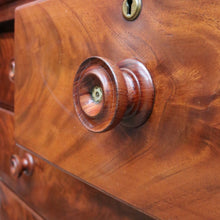 Load image into Gallery viewer, Antique Victorian Flame Mahogany Six Drawer Chest with Secret Drawer. B13108
