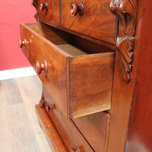 Load image into Gallery viewer, Antique Victorian Flame Mahogany Six Drawer Chest with Secret Drawer. B13108
