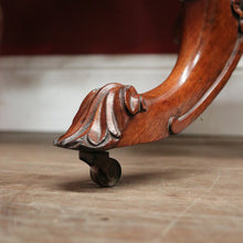 Load image into Gallery viewer, Antique English Sewing Table / Hall Table, Rosewood, Carved Flowers to the Legs. B12447
