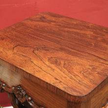 Load image into Gallery viewer, Antique English Sewing Table / Hall Table, Rosewood, Carved Flowers to the Legs. B12447
