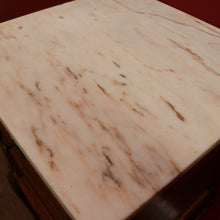 Load image into Gallery viewer, French Bedside Cabinet with Marble Top Drawer and Cupboard Storage Cabriole Legs and Carved Detail. B12741
