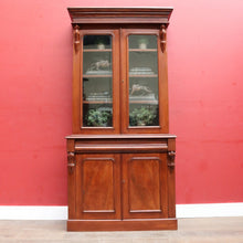 Load image into Gallery viewer, Antique Australian Cedar 4 Door 2 Height Bookcase or China Cabinet. B13105
