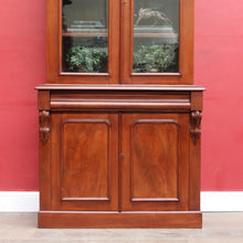 Load image into Gallery viewer, Antique Australian Cedar 4 Door 2 Height Bookcase or China Cabinet. B13105

