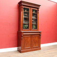 Load image into Gallery viewer, Antique Australian Cedar 4 Door 2 Height Bookcase or China Cabinet. B13105
