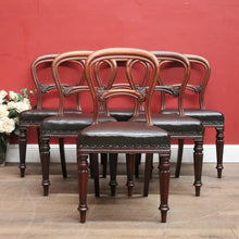 Load image into Gallery viewer, x SOLD Six Dining Chairs or Kitchen Chairs. English, Mahogany and Leather, circa 1870. B12450

