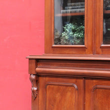 Load image into Gallery viewer, Antique Australian Cedar 4 Door 2 Height Bookcase or China Cabinet. B13105
