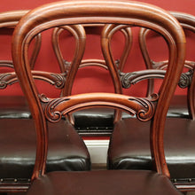 Load image into Gallery viewer, x SOLD Six Dining Chairs or Kitchen Chairs. English, Mahogany and Leather, circa 1870. B12450
