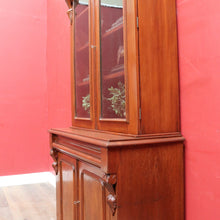 Load image into Gallery viewer, Antique Australian Cedar 4 Door 2 Height Bookcase or China Cabinet. B13105
