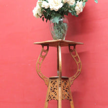 Load image into Gallery viewer, x SOLD Antique French Art Nouveau Plant Stand with Shaped Top Tiered Base and Fretted Cut Out Detail. B12764
