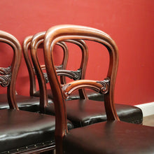 Load image into Gallery viewer, x SOLD Six Dining Chairs or Kitchen Chairs. English, Mahogany and Leather, circa 1870. B12450
