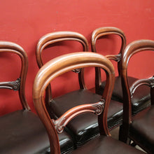 Load image into Gallery viewer, x SOLD Six Dining Chairs or Kitchen Chairs. English, Mahogany and Leather, circa 1870. B12450
