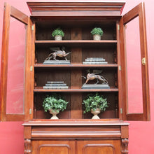 Load image into Gallery viewer, Antique Australian Cedar 4 Door 2 Height Bookcase or China Cabinet. B13105
