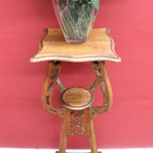 Load image into Gallery viewer, x SOLD Antique French Art Nouveau Plant Stand with Shaped Top Tiered Base and Fretted Cut Out Detail. B12764
