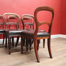 Load image into Gallery viewer, x SOLD Six Dining Chairs or Kitchen Chairs. English, Mahogany and Leather, circa 1870. B12450
