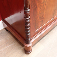 Load image into Gallery viewer, Antique English Flame Mahogany Two Part Bookcase Cabinet circa 1880. B13126
