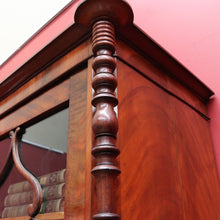 Load image into Gallery viewer, Antique English Flame Mahogany Two Part Bookcase Cabinet circa 1880. B13126
