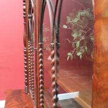 Load image into Gallery viewer, Antique English Flame Mahogany Two Part Bookcase Cabinet circa 1880. B13126
