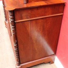 Load image into Gallery viewer, Antique English Flame Mahogany Two Part Bookcase Cabinet circa 1880. B13126
