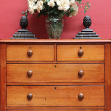 Load image into Gallery viewer, Antique Australian Cedar Five Drawer Chest of Drawers circa 1880. B13090
