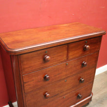Load image into Gallery viewer, Antique Australian Cedar Chest of Drawers or Five Drawer Chest, Graduating Drawers. B12448
