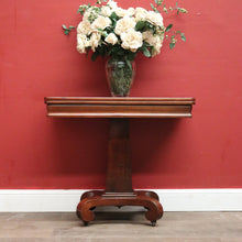 Load image into Gallery viewer, Antique Fold Over Tea Table or hall Table, Games or Card Table. Flame Mahogany. B12451
