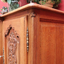 Load image into Gallery viewer, Antique French Oak Breakfront Sideboard with Four Drawers Cupboard Storage and Scroll Cabriole Legs. B12774
