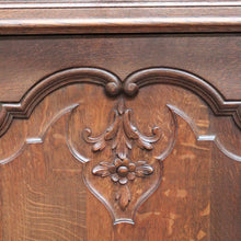 Load image into Gallery viewer, x SOLD French Oak Sideboard with Two Doors Two Drawers Brass Handles Key and Elaborate Carved Detail. B12701

