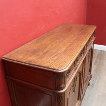 Load image into Gallery viewer, x SOLD French Oak Sideboard with Two Doors Two Drawers Brass Handles Key and Elaborate Carved Detail. B12701
