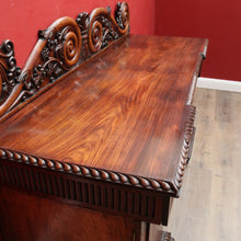 Load image into Gallery viewer, Antique English Rosewood Twin Pedestal Sideboard with Thomas Hope Scroll Backboard. B13102
