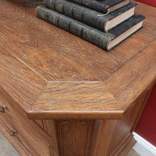 Load image into Gallery viewer, x SOLD Dutch Oak Cabinet with Three Drawers Bun Feet and Oak Handles. B12749
