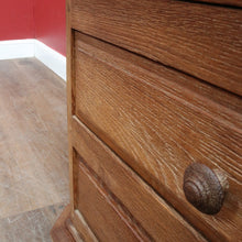 Load image into Gallery viewer, x SOLD Dutch Oak Cabinet with Three Drawers Bun Feet and Oak Handles. B12749
