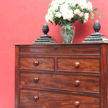 Load image into Gallery viewer, Antique English Mahogany Six Drawer Chest of Drawers, Graduating Drawers. B13130
