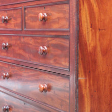 Load image into Gallery viewer, Antique English Mahogany Six Drawer Chest of Drawers, Graduating Drawers. B13130
