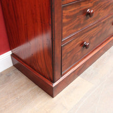 Load image into Gallery viewer, Antique English Mahogany Six Drawer Chest of Drawers, Graduating Drawers. B13130
