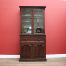 Load image into Gallery viewer, Antique English Mahogany Secretaire Bookcase Bureau or Bookcase with a Desk. B12471
