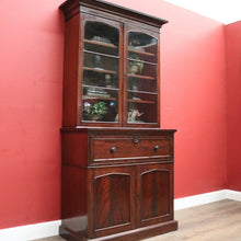 Load image into Gallery viewer, Antique English Mahogany Secretaire Bookcase Bureau or Bookcase with a Desk. B12471
