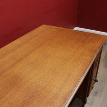 Load image into Gallery viewer, French Oak Office or Study Desk with Drawer Two Cupboards Panelled Sides and Scalloped Apron. B12822
