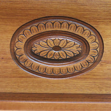 Load image into Gallery viewer, Vintage Australian Maple Lift Lid Blanket Box with Carved Floral Medallion Panel. B13125
