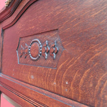 Load image into Gallery viewer, Large Antique French Oak and Gilt Brass Mantle Mirror with Bevelled Glass and Acanthus Leaf Crest. B12725
