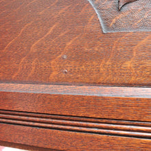 Load image into Gallery viewer, Large Antique French Oak and Gilt Brass Mantle Mirror with Bevelled Glass and Acanthus Leaf Crest. B12725
