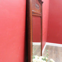 Load image into Gallery viewer, Large Antique French Oak and Gilt Brass Mantle Mirror with Bevelled Glass and Acanthus Leaf Crest. B12725
