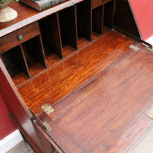 Load image into Gallery viewer, Antique English Oak Bureau Writing Desk with Fitted Interior and Four Drawers. B13045
