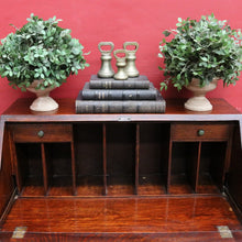 Load image into Gallery viewer, Antique English Oak Bureau Writing Desk with Fitted Interior and Four Drawers. B13045
