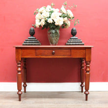Load image into Gallery viewer, Antique Australian Cedar Single Drawer Hall Table, Sofa Table or Small Desk. B13123
