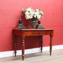 Load image into Gallery viewer, Antique Australian Cedar Single Drawer Hall Table, Sofa Table or Small Desk. B13123

