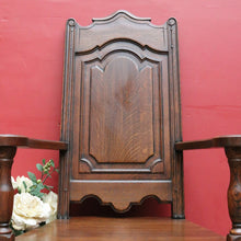 Load image into Gallery viewer, Pair of Antique French Armchairs with Ornate Tall Backs Central Panels and Shaped Arms. B12702
