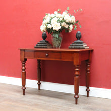 Load image into Gallery viewer, Antique Australian Cedar Single Drawer Hall Table, Sofa Table or Small Desk. B13123

